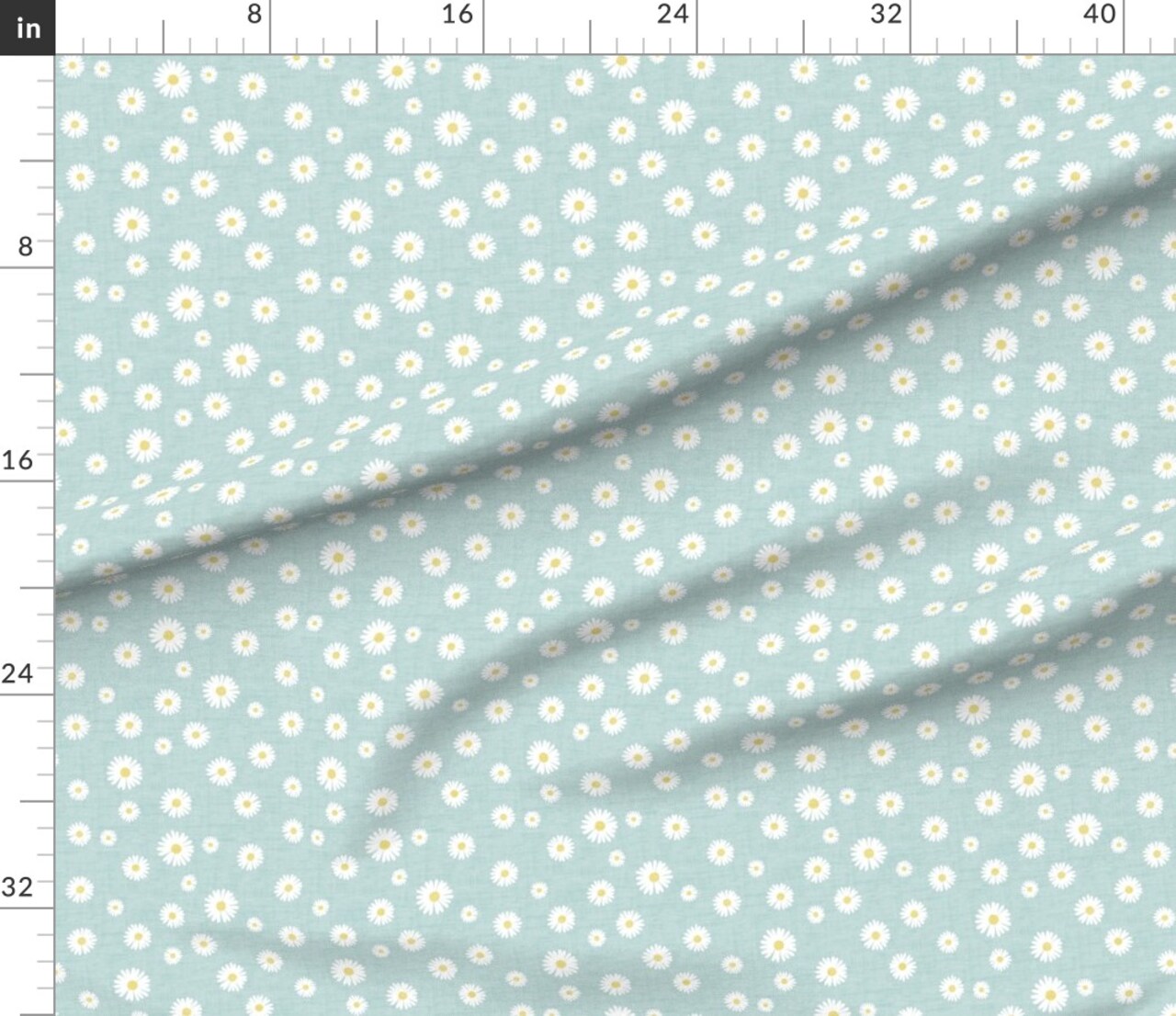 Spring Daisy Dainty Floral Baby Girl Modern Mint Botanical Garden Bloom Meadow Wildflower Custom Printed Fabric by Spoonflower Various Fabrics by the Yard or Fat Quarter